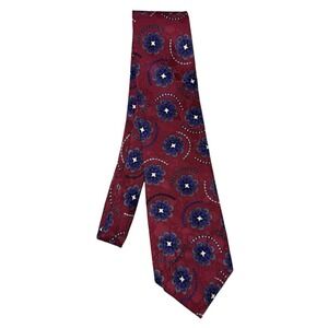 Christian‎ Dior Monsieur Mens Necktie Red Blue Floral 100% Silk